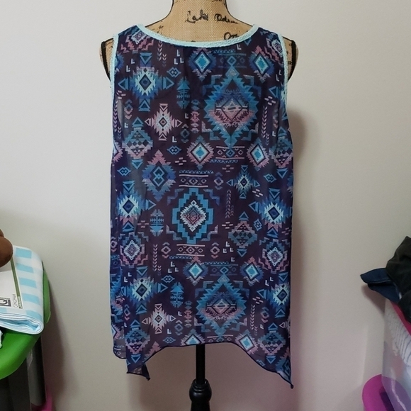 3x almost famous shades of blue Aztec/tribal print - Picture 3 of 4